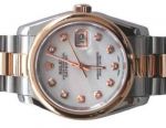 Rolex 2-Tone Rose Gold MOP Face Round Bezel Mens Datejust Genuine Watches_th.jpg